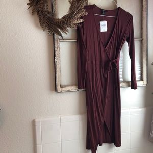 NWT Burgundy Wrap Dress
